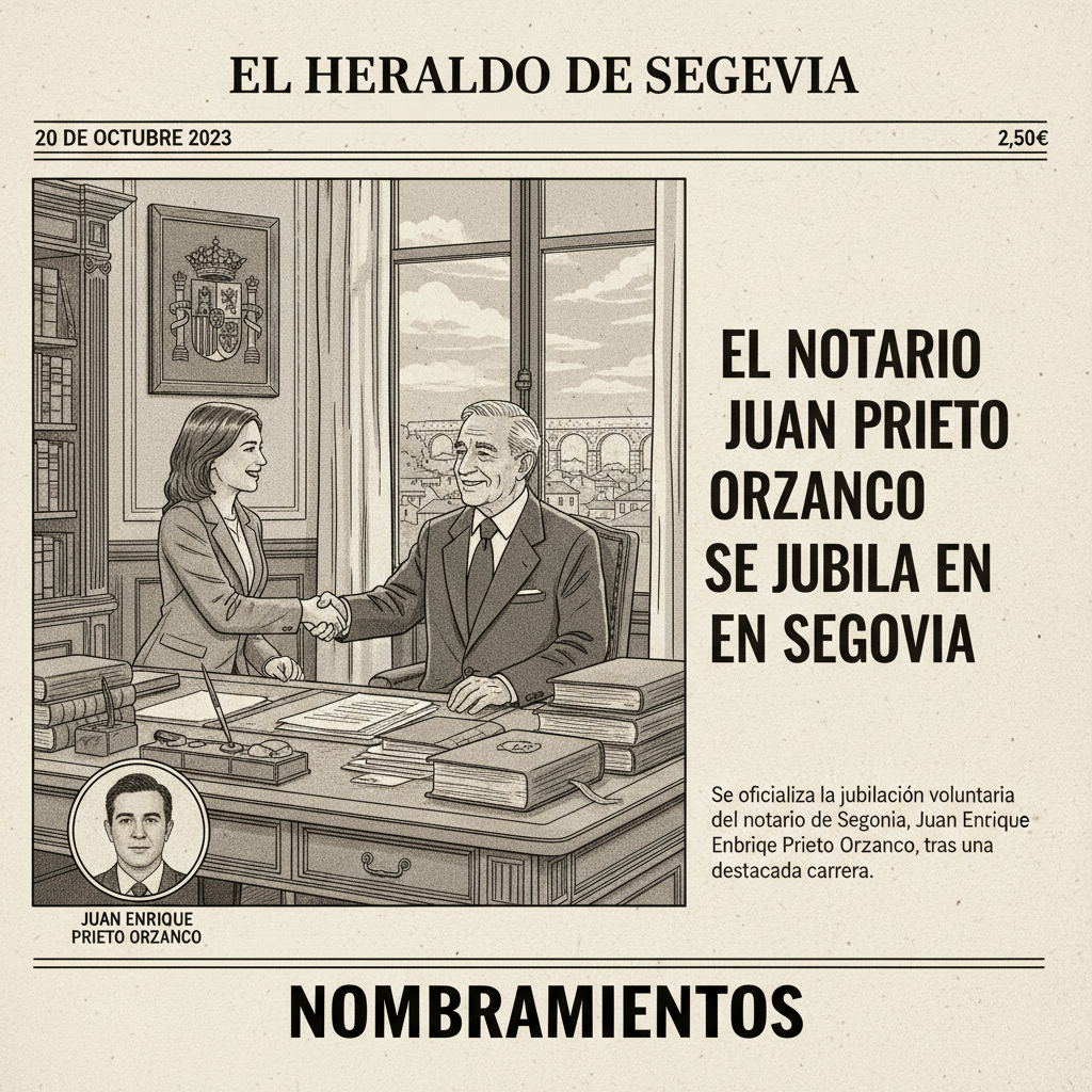 Jubilación en Segovia: el notario Juan Enrique Prieto se retira