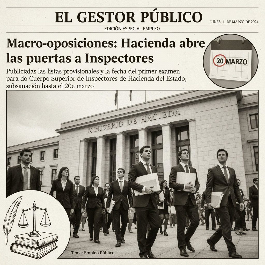 Hacienda convoca a miles de opositores para Inspectores del Estado