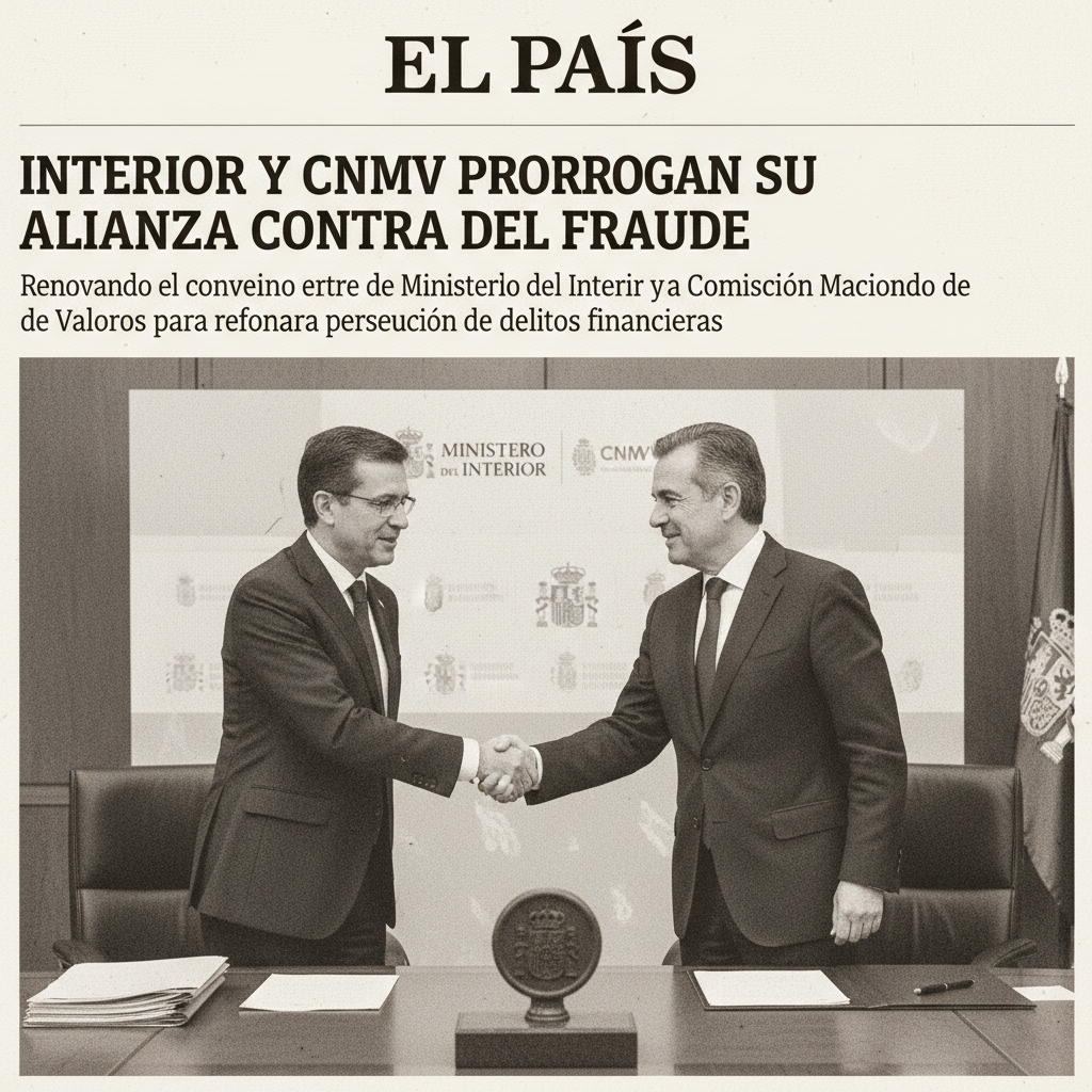 Interior y CNMV prorrogan su pacto contra el fraude financiero