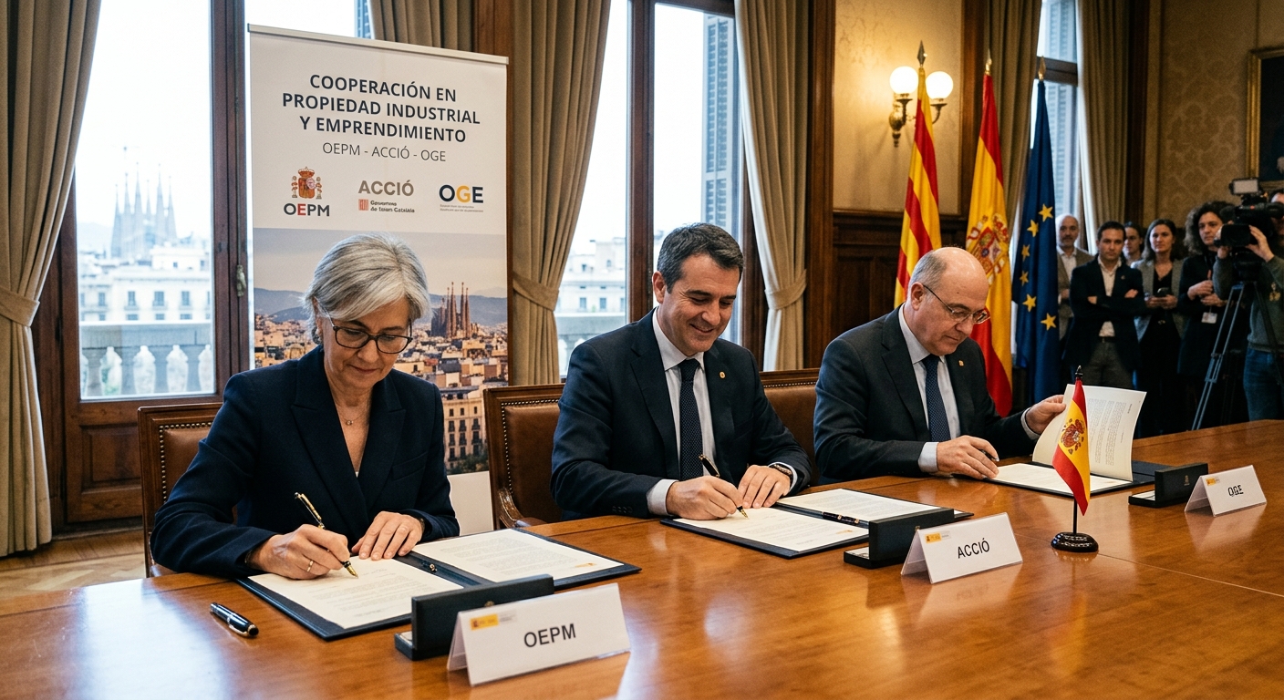 Cooperación en propiedad industrial entre OEPM, ACCIÓ y OGE