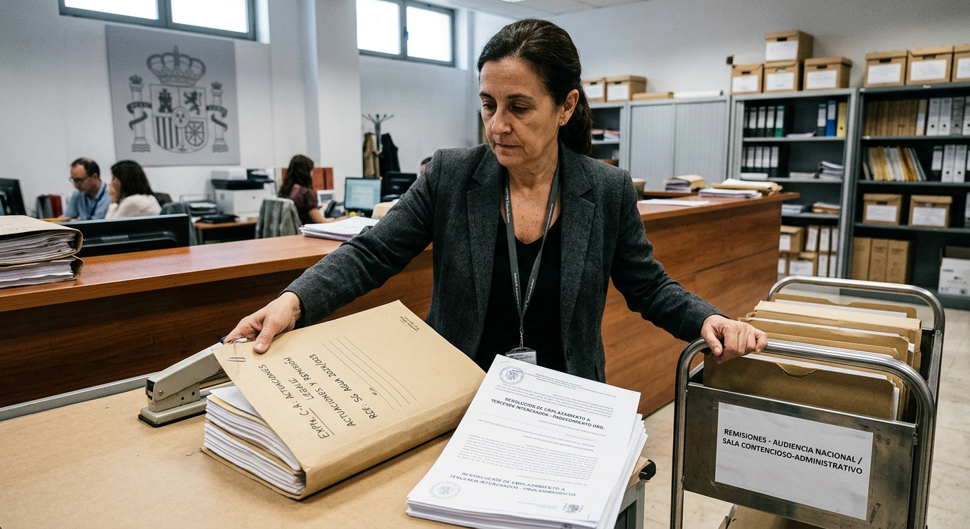 Remisión de expediente y emplazamiento en procedimiento contencioso-administrativo