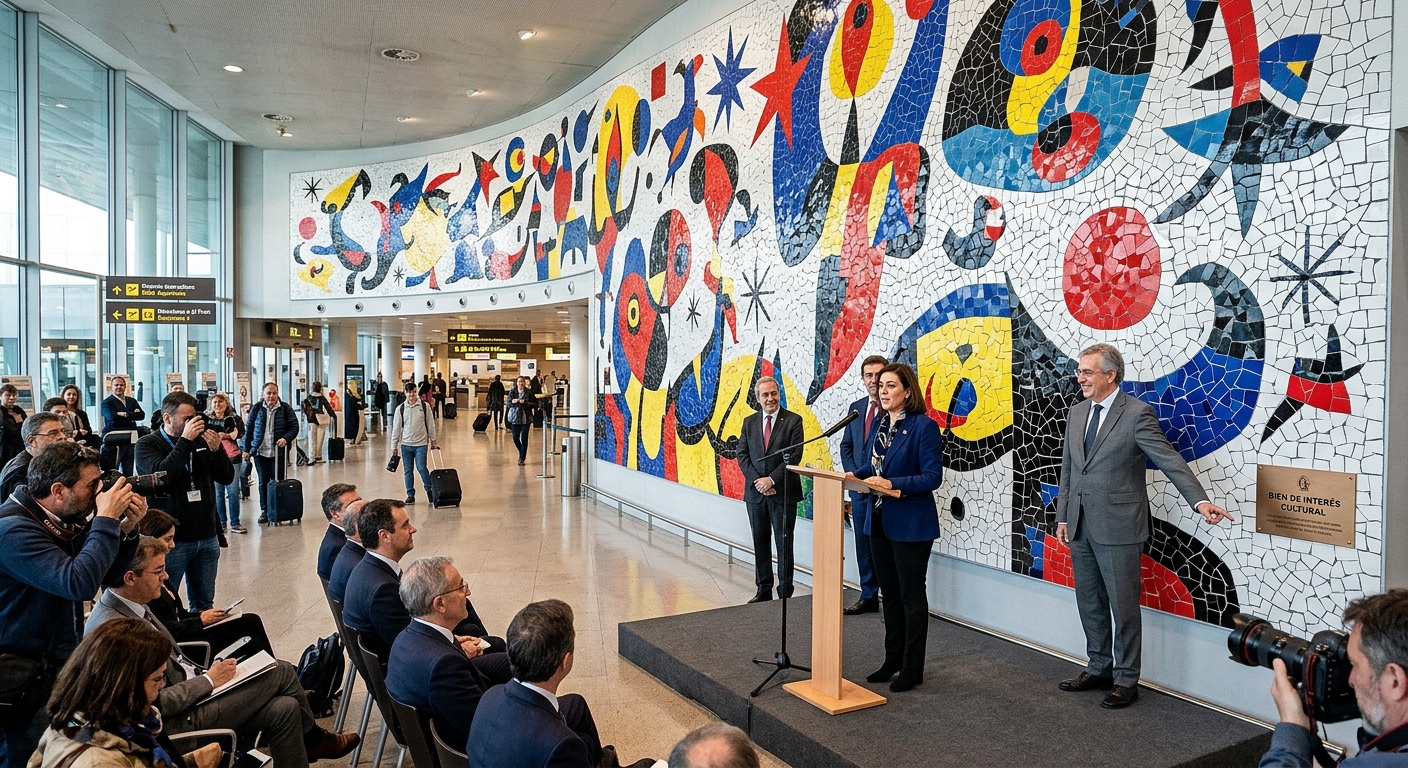 El mural de Miró en el Aeropuerto de Barcelona, declarado BIC