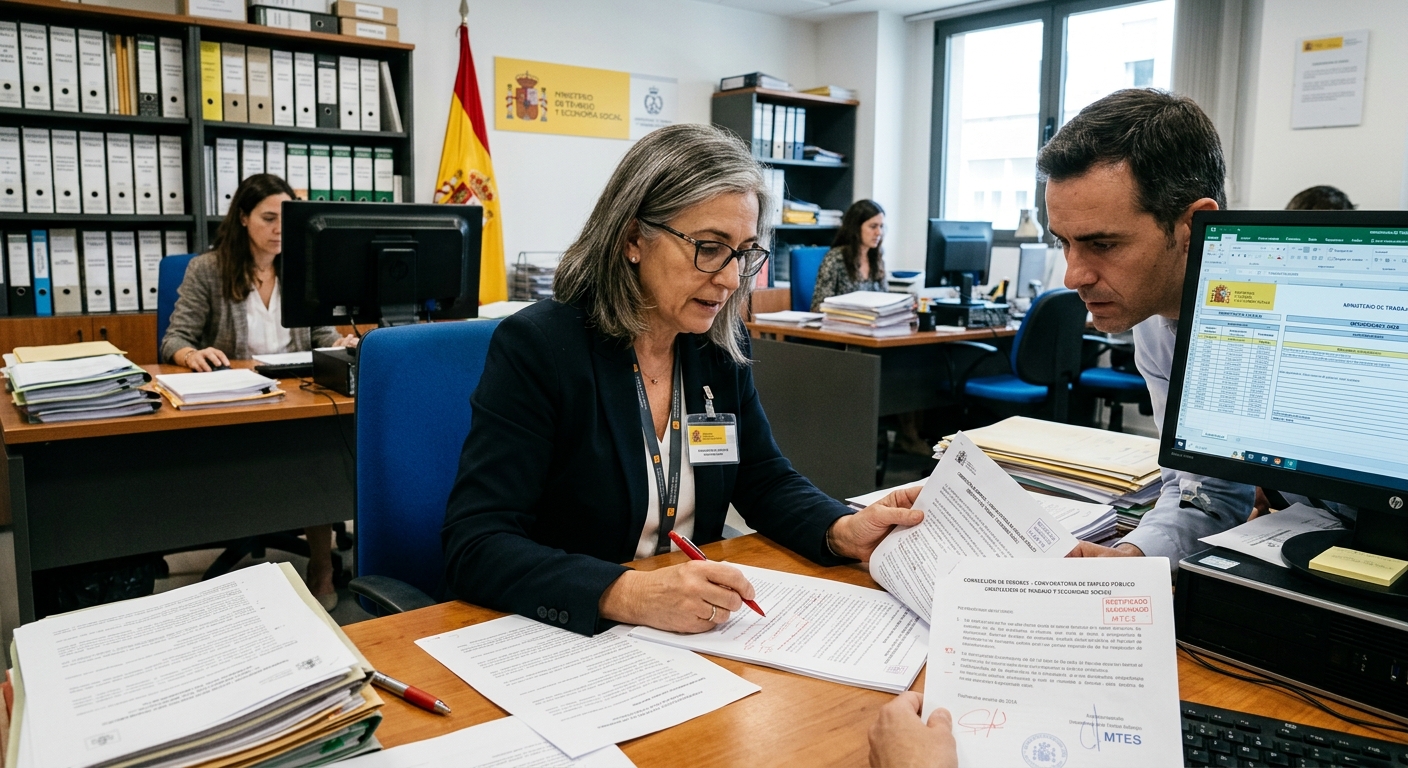 Corrección de errores en empleo para Inspección de Trabajo