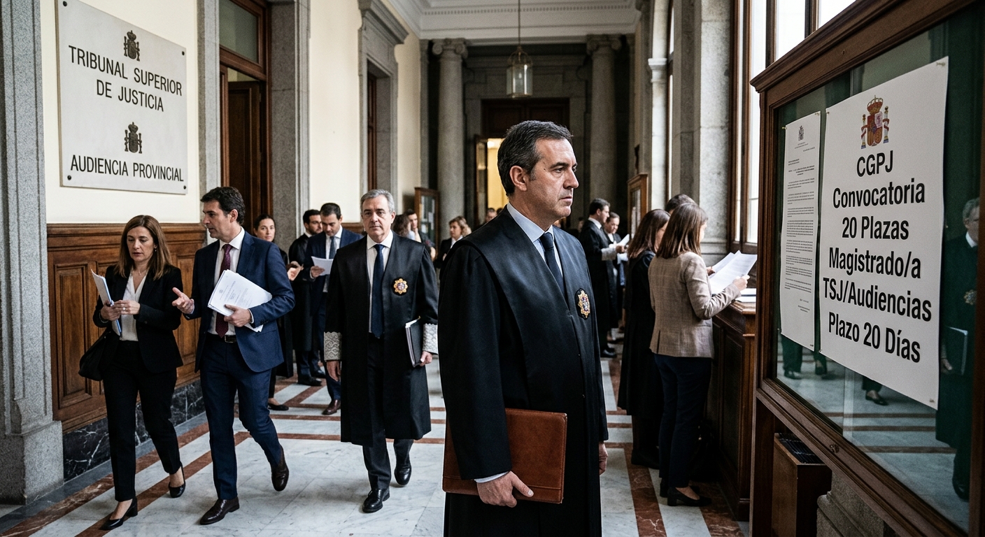 El CGPJ convoca 20 plazas de Magistrado/a para TSJ y Audiencias