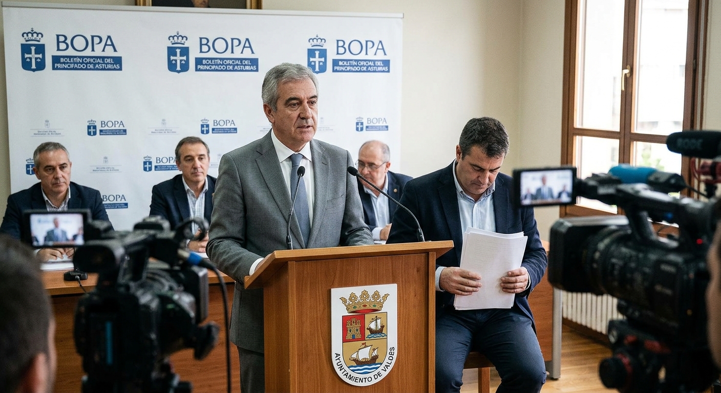 "Anuncio de sustitución temporal del Alcalde de Valdés, Asturias"