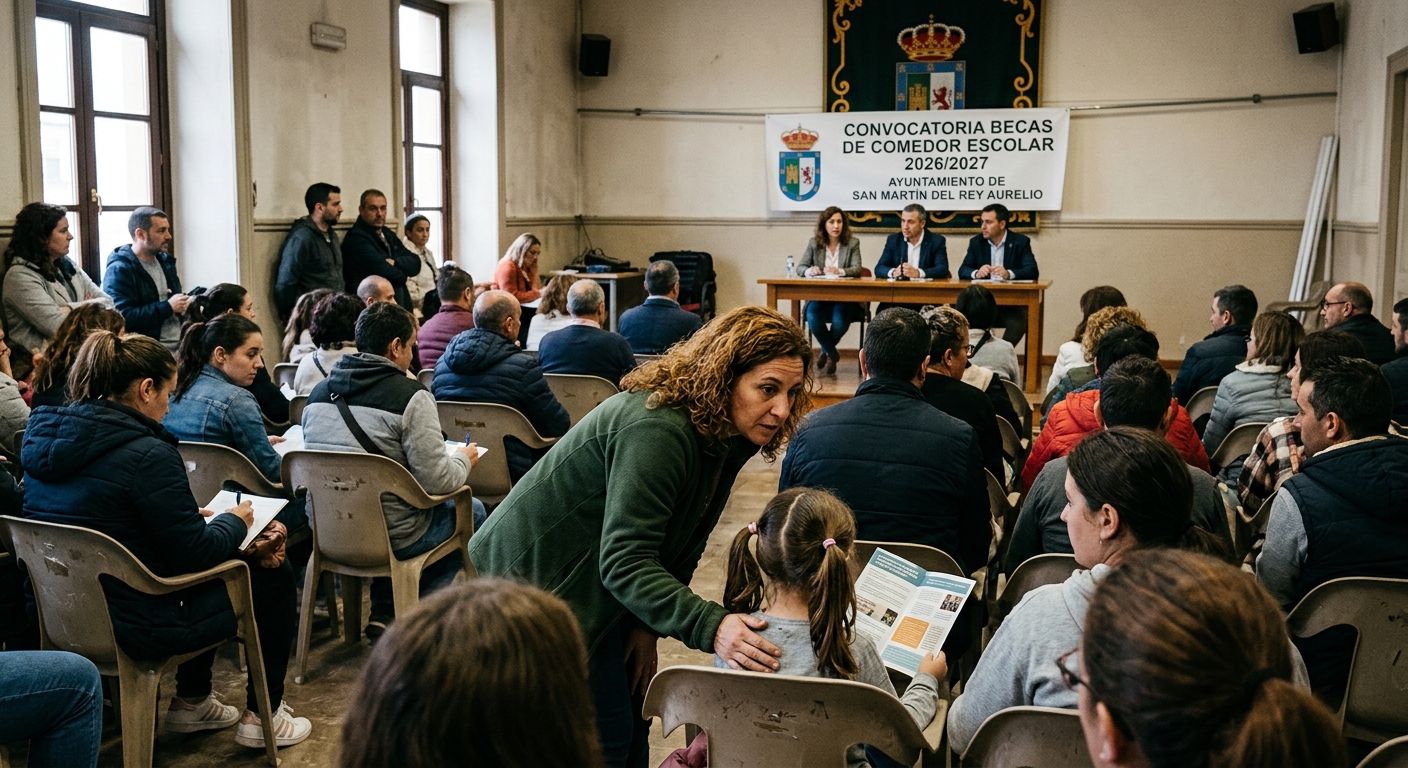 Becas de comedor escolar en San Martín del Rey Aurelio para 2026/2027